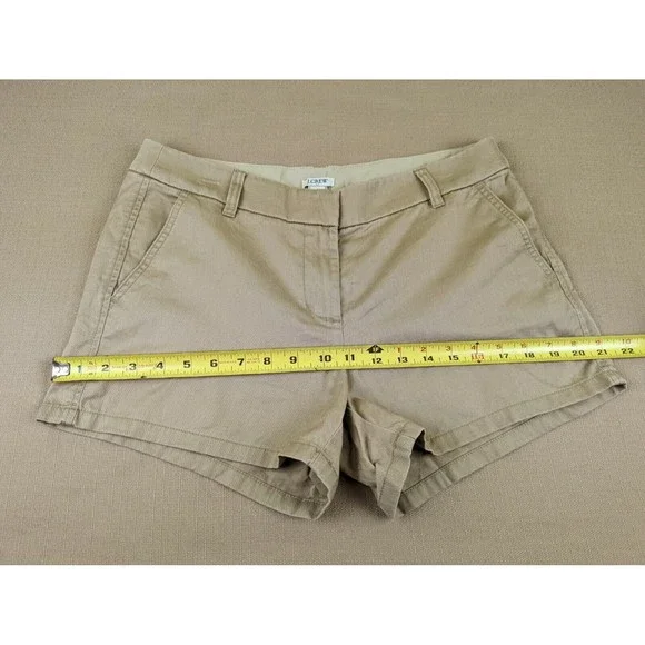 J. Crew Women's 8 Beige Tan Khaki Chino 100% Cotton Shorts 3.5" Inseam Mid Rise - Picture 8 of 11